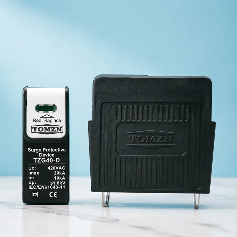 ម៉ូឌុលជំនួស SPD បំពង់បញ្ចេញ PV TZG40 ចំនួន 1 ដុំ AC 255–420V DC 500–1500V 10kA/20kA/30kA ឧបករណ៍ការពារការកើនឡើងក្នុងផ្ទះ