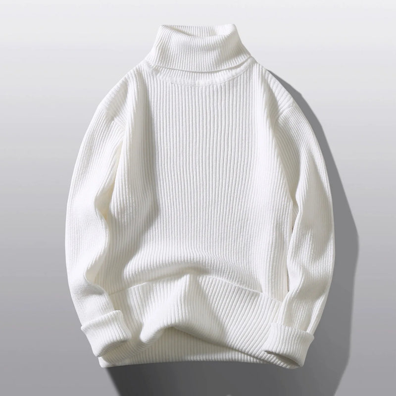 2026 New Men's Burgundy High-Neck Sweater, Winter Black Thermal Pullover Sweaters, Available in Blue, White, Yellow, Green, Gray