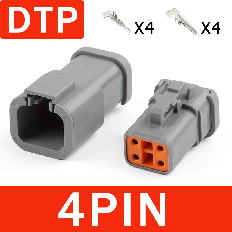ឧបករណ៍ភ្ជាប់ការពារទឹក DT/DTM/DTP/DTF ១ឈុត ជើងទម្រ ប្រុស និង ស្រី 2/3/4/6/8/12 ម្ជុល សម្រាប់ខ្សែភ្លើងរថយន្ត និង ខ្សែភ្លើងក្រៅផ្លូវ