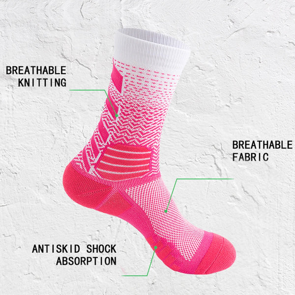 WRELS 1/2/3 pair Compression Running Athletic Anti-Blister Socks Moisture-Wicking Breathable Cushioned Running Sports Socks