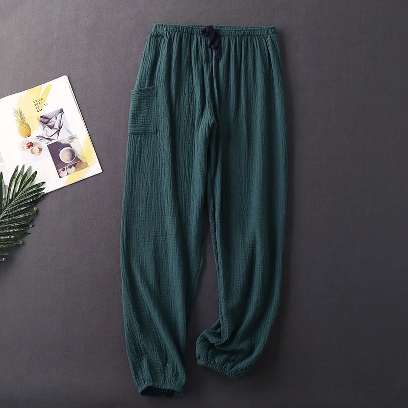 Cotton Crepe 100% New Pajamas Pant For Women Casual Spring Autumn Home Wear Trousers Large Size Night Ladies Pijamas Pants