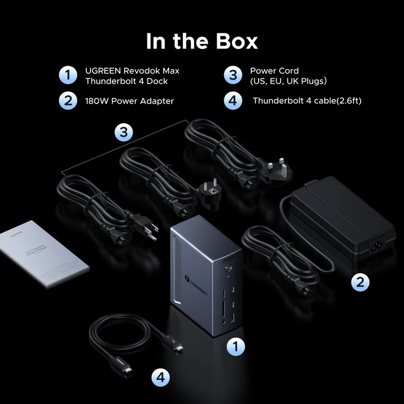 UGREEN Thunderbolt4 Docking Station 13-in-1 USB HUB 40Gbps 4K@60Hz 8K@30Hz DP SD&TF 4.0 3.5mm for MacBook Dell Laptop