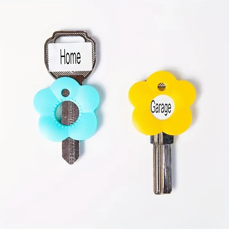 6pcs Colorful Retractable Keychains, 3cm Silicone Labels for Key Identifier, Home/Office Use
