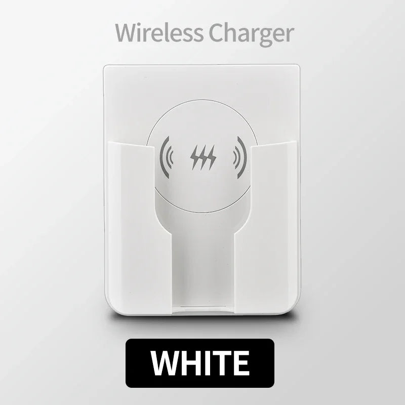 QI Universal Flush Wall Mount Wireless Charger,15W Fast Charging Stand for Phones,AC 110–220V