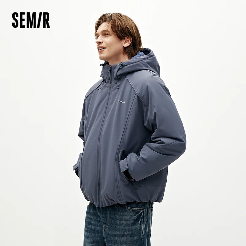 Semir Men Padded Jacket Water Repellent Windproof Shell Abrasion Resistant Raglan Sleeve 2026 Winter Everyday Style