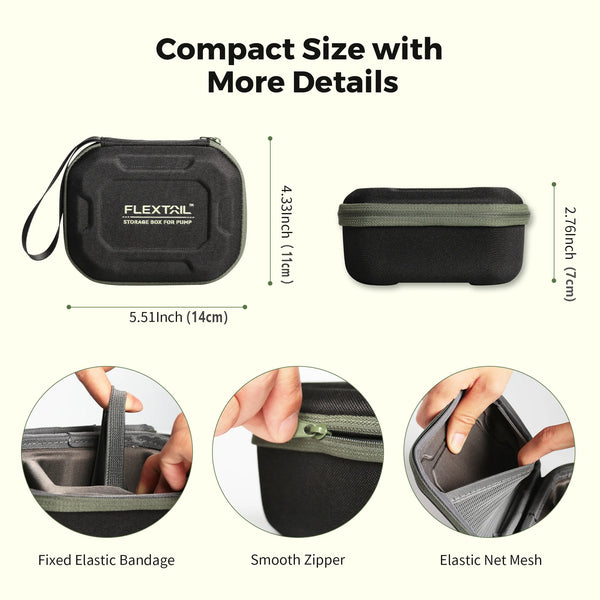 FLEXTAIL Compact Travel Case Protective Organizer Mini Storage Box for TINY PUMP and MAX PUMP, Air Nozzles, Cables
