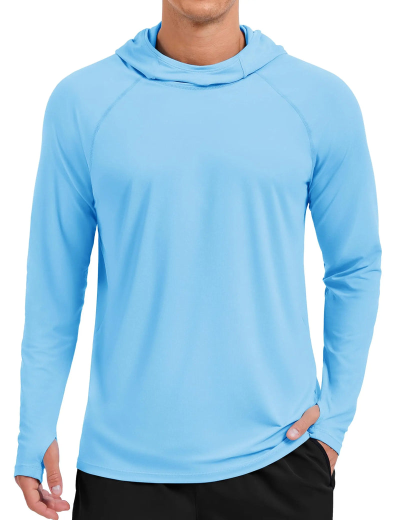 TACVASEN Men's Rash Guard Sun Hoodie Long Sleeve UPF 50+ Sun Protection SPF Quick Dry Hiking Swim Fishing Shirt