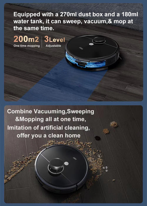 Robot Mop ABIR R30 , Self-cleaning dustbin, Dual Laser,Advanced Map Management,Auto Smart Carpet Floor Washing