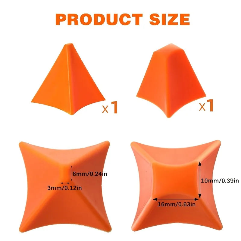 2/4pcs Silicone Caulking Finishing Tool - Reusable Smooth Applicator for Kitchen and Bathroom Seals, Orange Triangle Design.