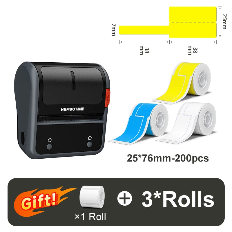 NIIMBOT B3S Barcode Thermal Label Printer Wireless Sticker Maker Pocket Label Maker for Clothing Jewelry Mailing Commercial