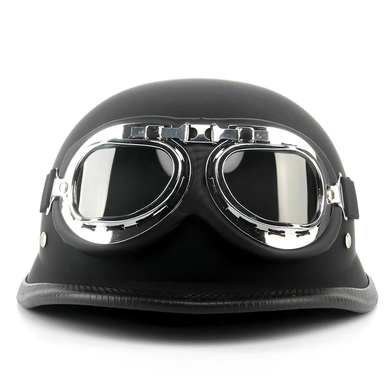 ABS material motorcycle helmet casco moto retro World War II German military helmet with goggles capacete
