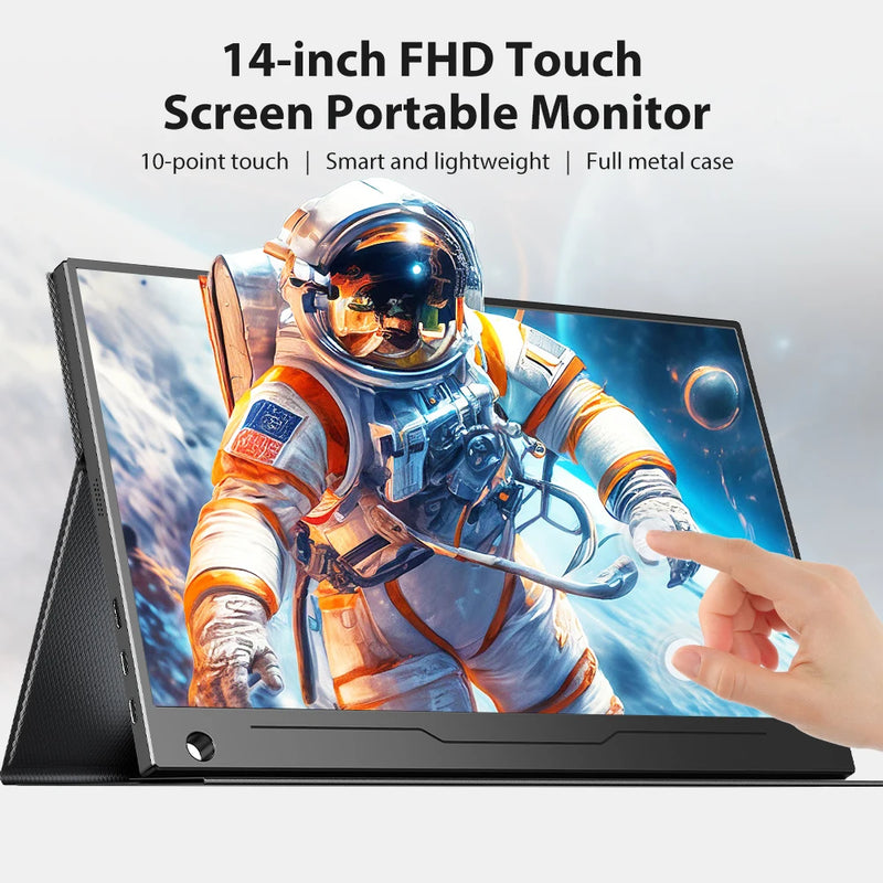 UPERFECT Portable Touch Screen Monitor 14" 1080P FHD HDMI Desktop Computer Laptop Extend Display w/ Sensitive Fingertip Control
