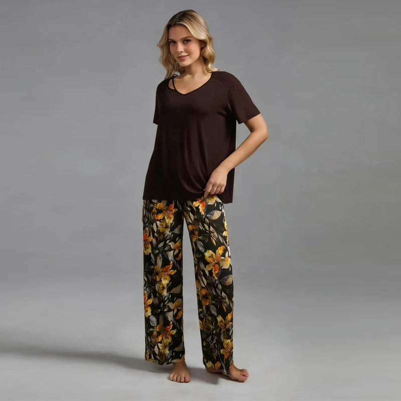 Soft Short Sleeve Sleepwear 2 Piece Set Pajamas Women's Suit Night Wear Female 2026 New Thin Pyjama Set Woman Nightwear Pijama