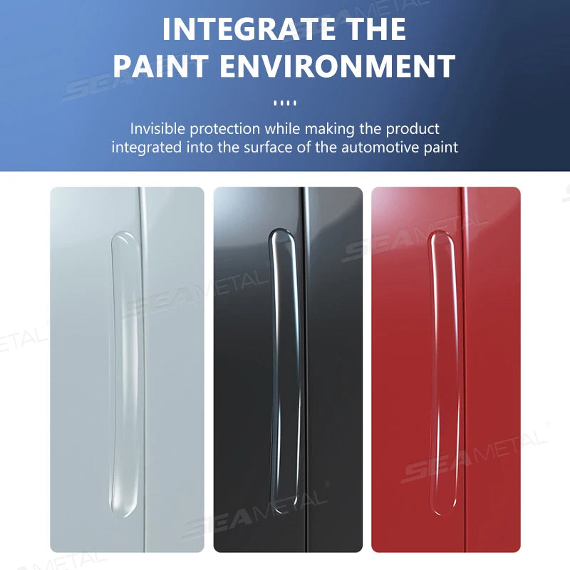 SEAMETAL 4PCS 40CM Extended Car Door Bumper Strip Transparent Body Protector Anti-scratch Protective Strip Body Decoration Strip