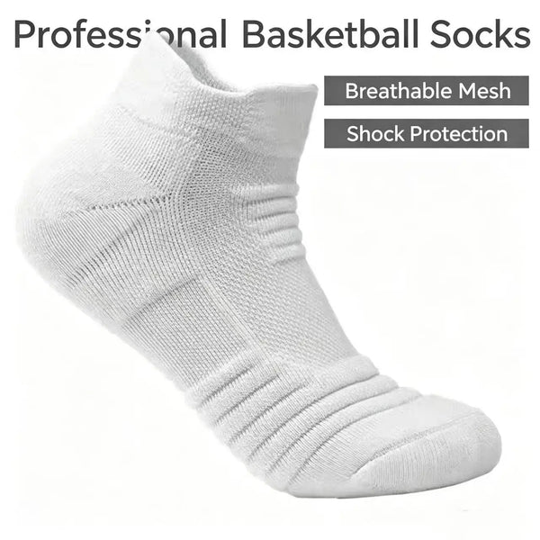 Men Professional Basketball Socks Thick Terry Sole Short Socks Breathable Mesh Anti‑slip Sport Socks for Running Outdoor Fitness