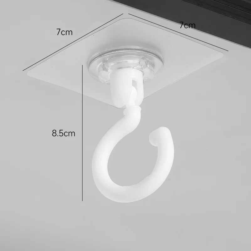 2pcs 360°Rotatable Ceiling Wall Hook, Self-adhesive Wall Hooks, Ceiling Hanging Hook for Dome Bed Canopy Netting Mosquit.