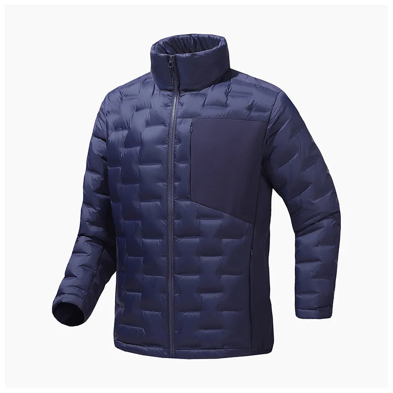 Lightweight Men's Down Jacket with 90% Duck Down Fill, Warm Winter Outerwear Coat Navy Blue (5 Colors) S-3XL
