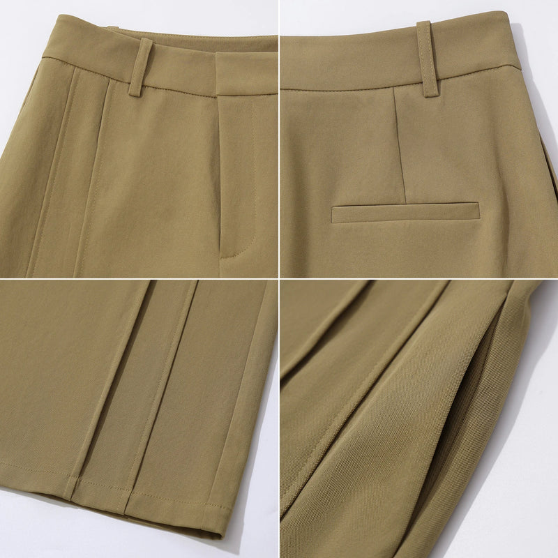 Amii Wide Pants Woman 2026 Autumn New Pleated Breathable Casual Trousers Loose Versatile Middle-aged Women's Clothing 12623019
