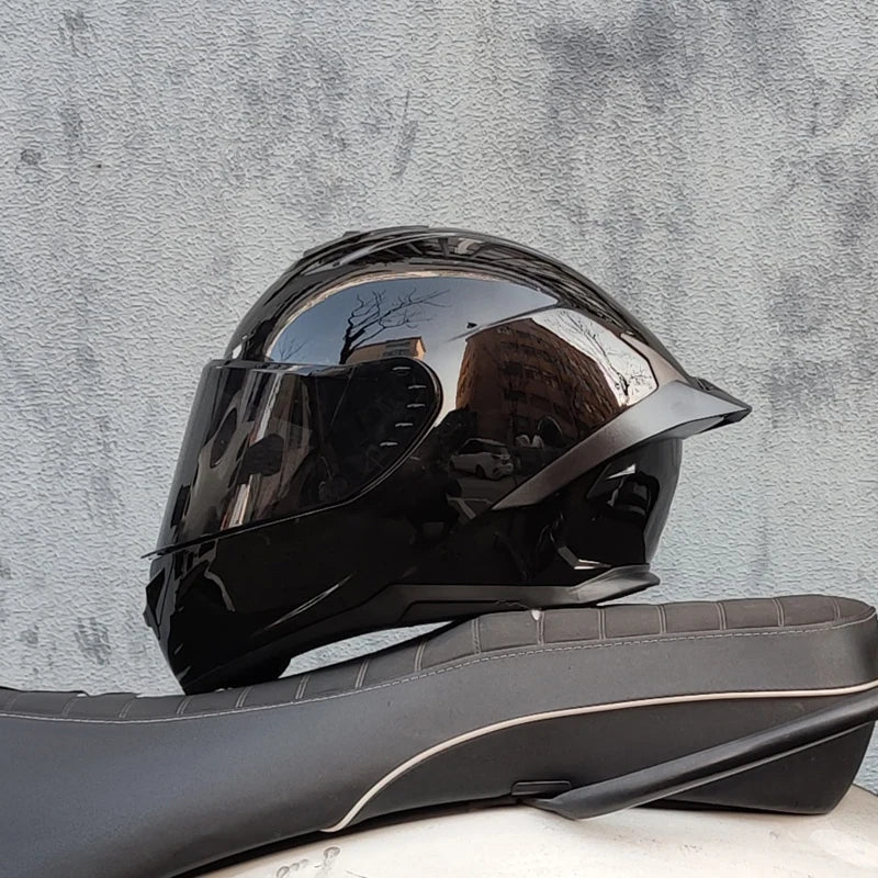 ORZ Large Rear Wing Full Face Helmet Dual Visor Aerodynamic Street Bike Helmet