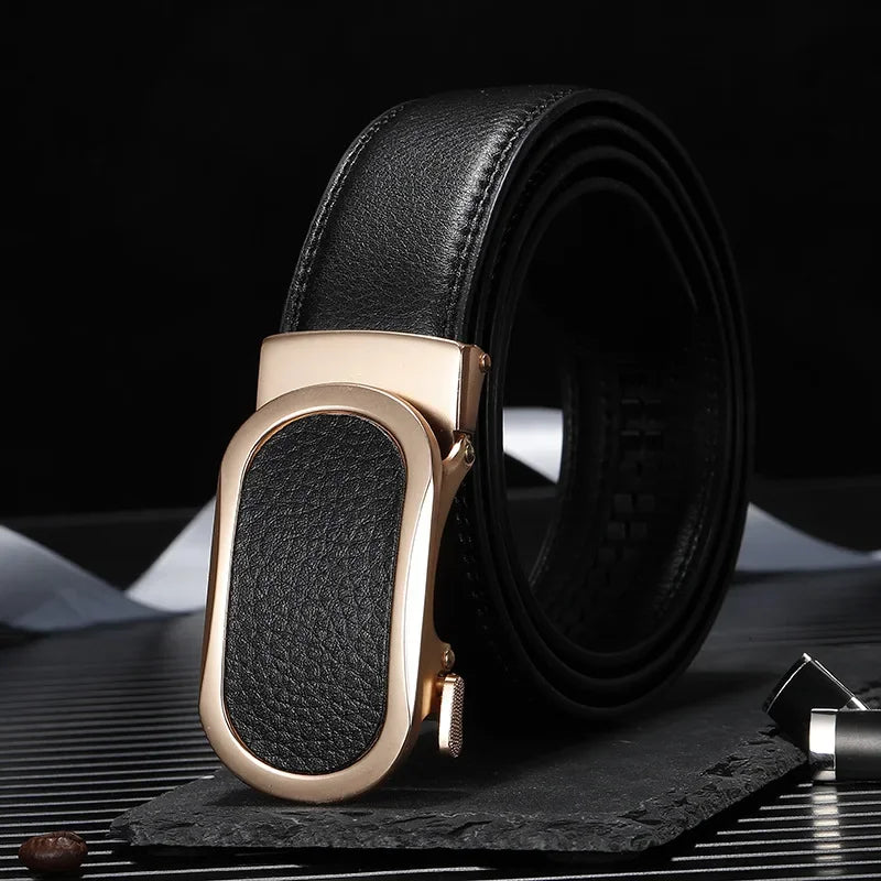 Gemstone Blue Belt for Men and Women Automatic Buckle Belts Fashion Casual Cinturon Female Waistband Green White Black Brown Red