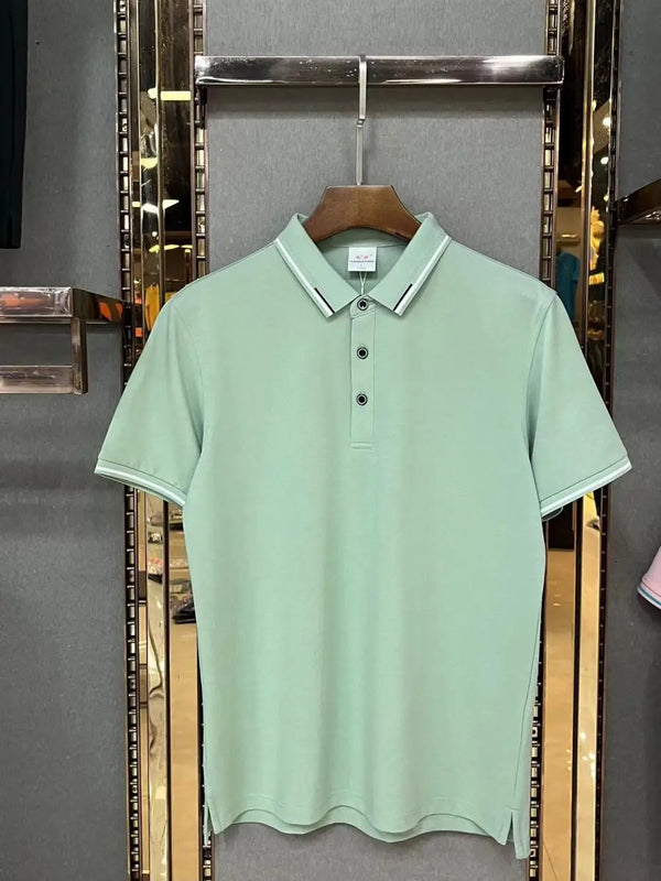 5A antibacterial intercolor Short Sleeve Turn-down Collar  Top  Business Sport 12 colors High-End Pure Cotton Polo shirt