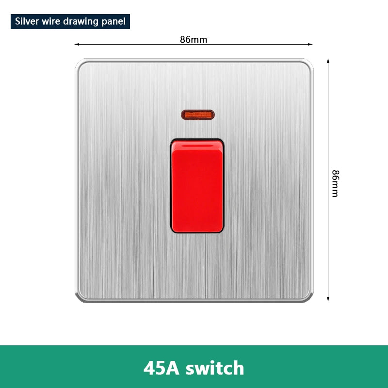 EU RU UK 20A 45A High Power Wall Switch,Korea Standard Plastic Panel ON OFF Rocker Switch for Water Heater Light Air Conditioner