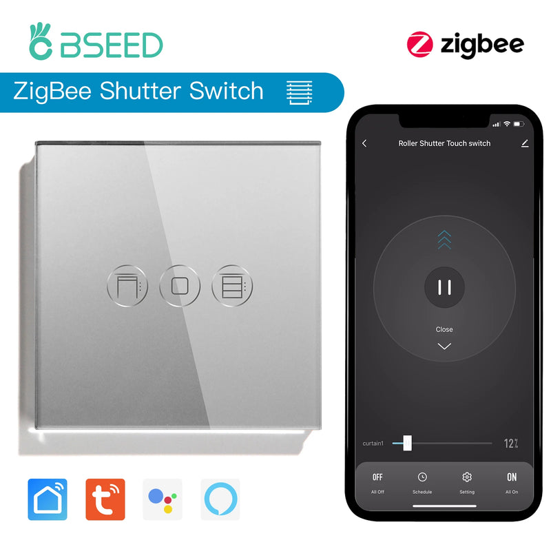 BSEED Smart Zigbee Shutter Switch For Electric Motorized Blinds Roller Shutter Tuya Google Home Alexa Voice Control Smart Home