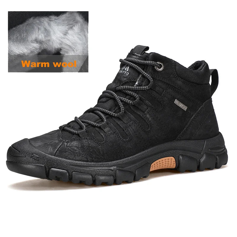 HUMTTO Outdoor Snow Men's Sports Shoes Warm Hiking Shoes for Men Winter Camping Trekking Boots Non-slip Safety Work Sneakers Man