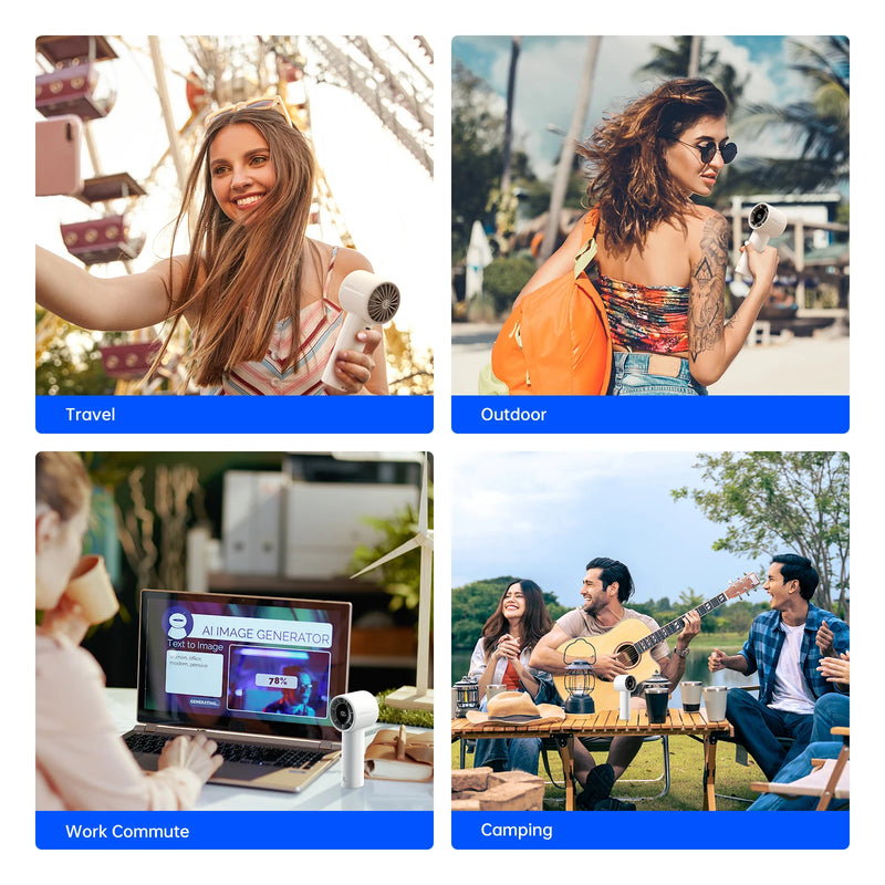 JISULIFE New Arrival Portable Handheld Mini Fan Life10s, 5000mAh Battery Long Lasting Power, 5 Wind Speeds, Summer Essential