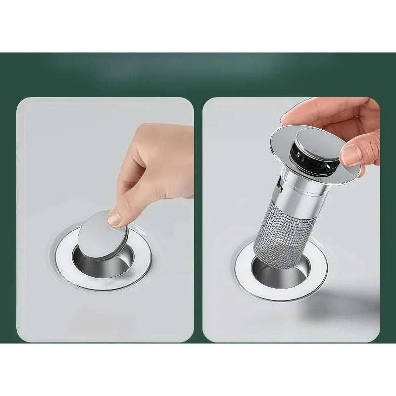1/2 piece bathroom hair filter mesh, made of mesh material and chrome-plated plastic, suitable for kitchen sinks and bathrooms