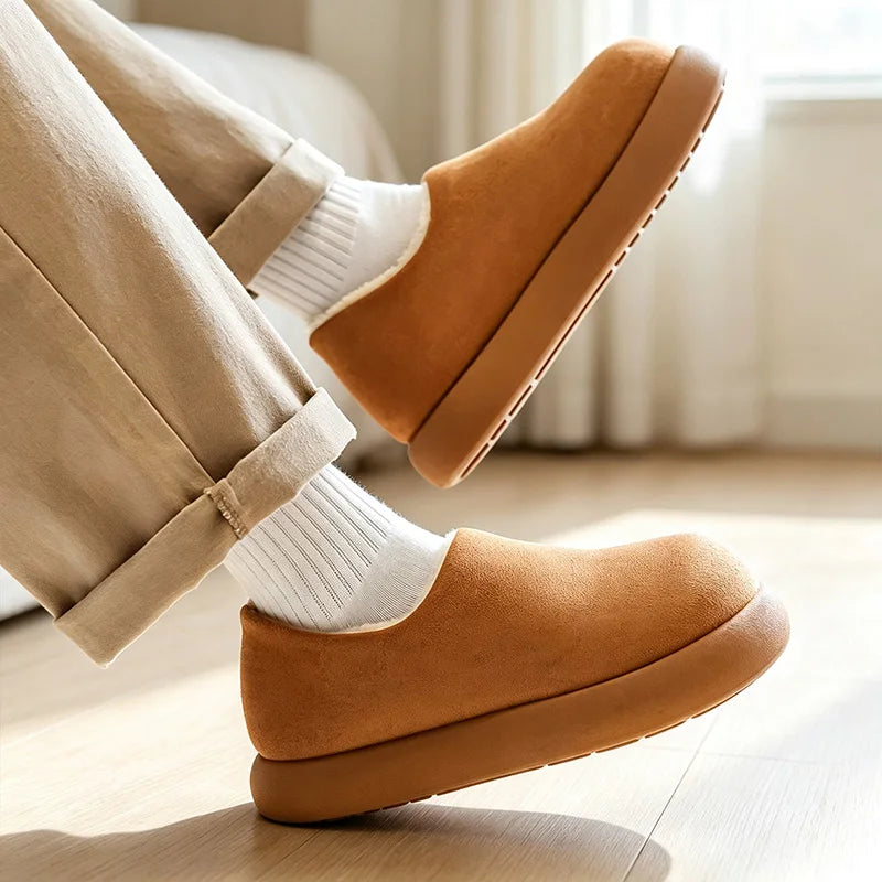 Men women's casual cotton shoes winter new fashion soft-sole anti-slip lightweight outdoor couple warm velvet snow walking shoes