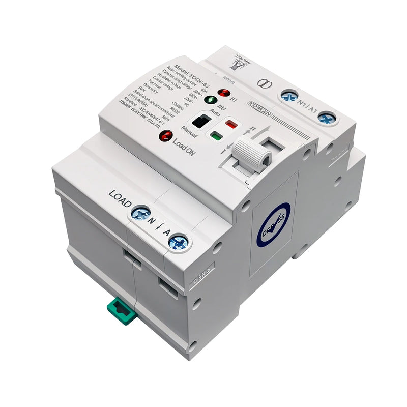 TOMZN Din Rail Small PV ATS 2P4P 63A 230V Dual Power Automatic Transfer Electrical Selector Switch Uninterrupted