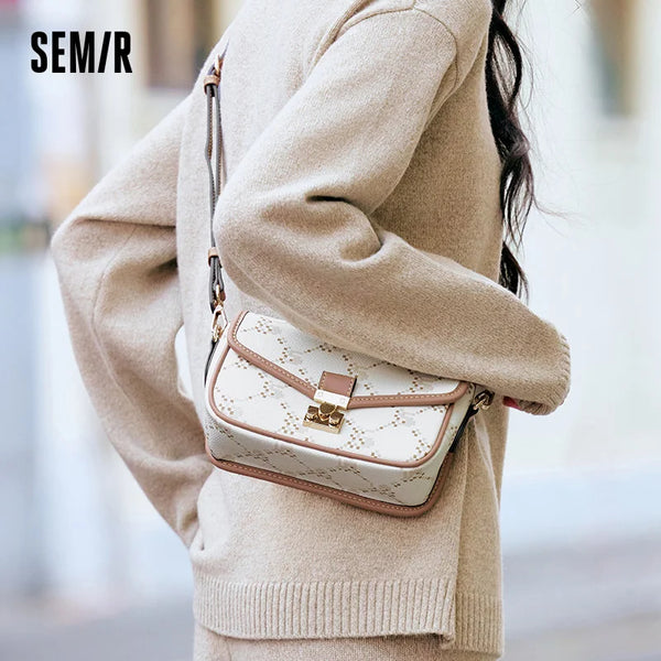 Semir Bag Women Small Square Bag 2025 New Underarm Bag Chain Handbag Retro Diamond Quilt Shoulder Crossbody Bag