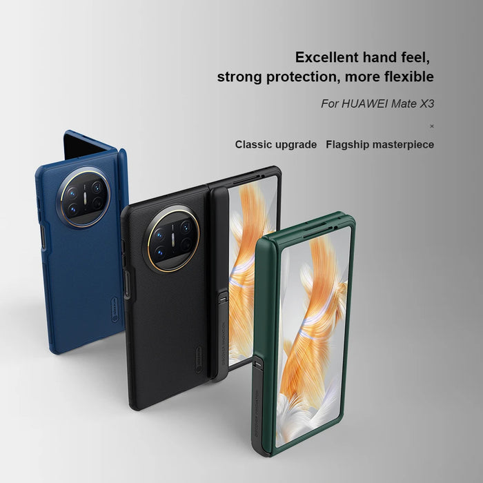 For Huawei Mate X3 Case NILLKIN Super Frosted Shield 180° Folding Back Cover Kickstand For Huawei Mate X 3 With Hidden Holder