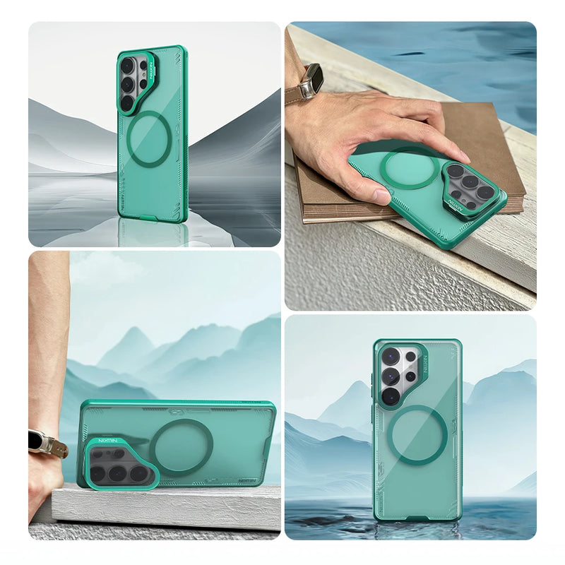 NILLKIN For Samsung Galaxy S26 Ultra Magsafe Case Iceblade Prop With Lens Holder Magnetic Back Cover for Samsung S26 Ultra Cases