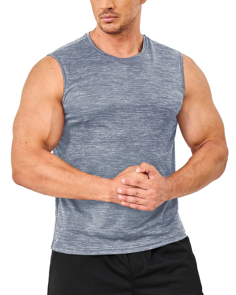 TACVASEN Quick Dry Tank Tops Sleeveless T-shirts Mens Gym Fitness Lightweight Workout T-Shirt Running Sportswear Muscle Tee Vest