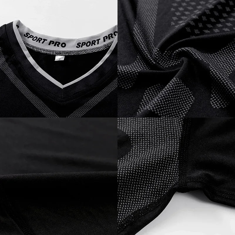 Men's Long Sleeve Compression T-Shirt Quick Dry Tight Fitness Top Winter Sportswear for Gym Running Jogging Training Athletic