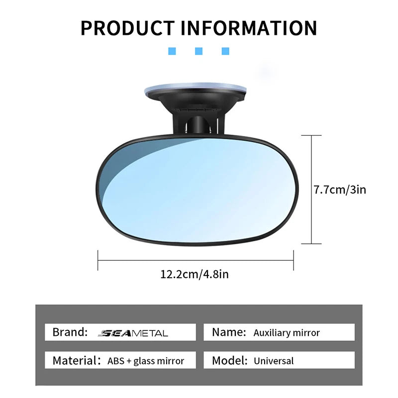 SEAMETAL Car Rearview Mirror Wide View Safety Mirrors for Windshield Infant Car Seats Clear Reflection 360 Degree Adjustable