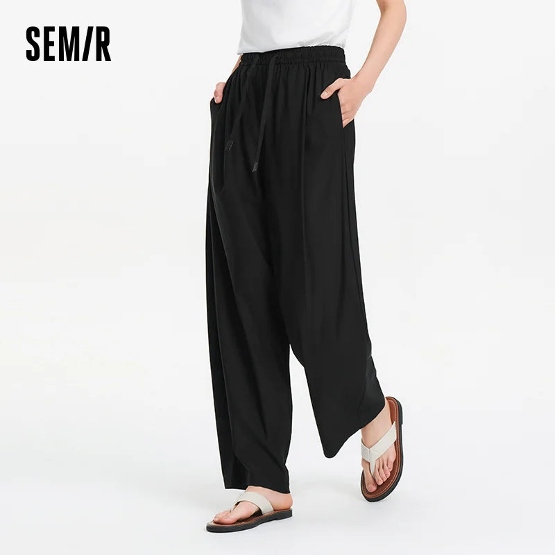 Semir Women Pants UV 2026 Protection Cooling Quick Dry Pleated Wide Leg Urban Casual Everyday Style Soft Comfortable