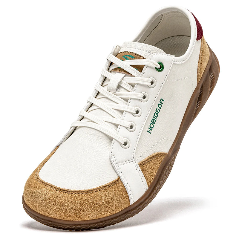 HOBIBEAR Women Men Barefoot Shoes Wide Toe Box Lightweight Sneakers Casual Color-Blocking Artificial Leather Walking Shoes