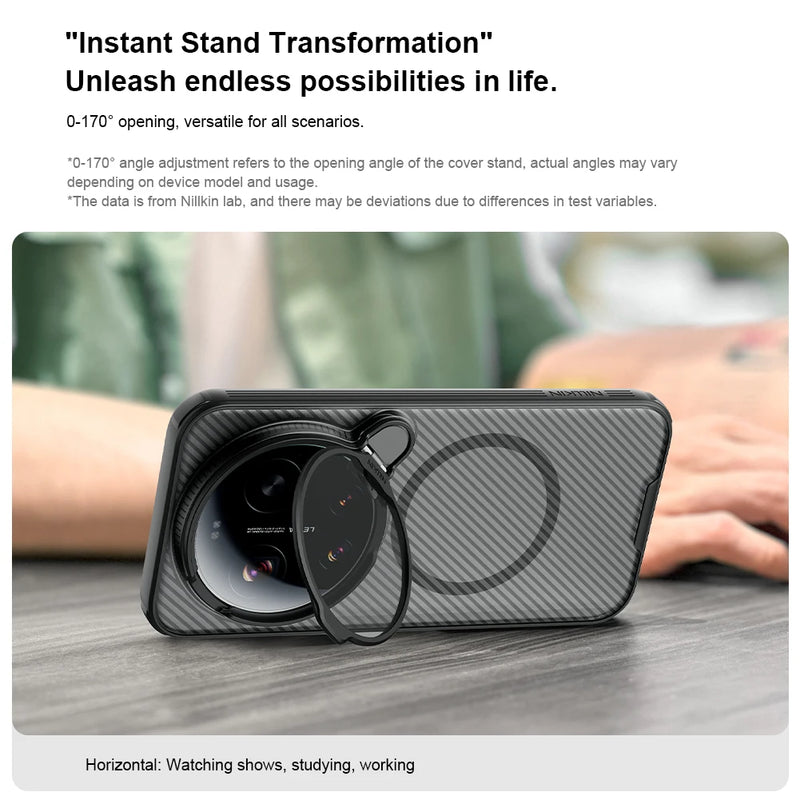 NILLKIN For Xiaomi 17 Ultra Magsafe Case CamShield Prop With Lens Protection Magnetic Wireless Charging Cover For Mi 17 Ultra