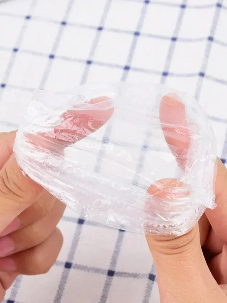 100PCS Disposable Waterproof Ear Covers for Hair Dye, Transparent Elastic Earmuffs Protective Plastic Wrap for Shower Salon