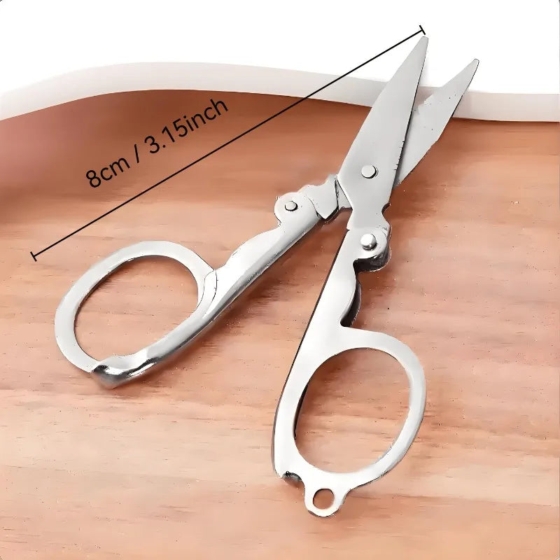 3pcs Portable Folding Stainless Steel Scissors,Durable and Portable,Suitable for Home,Office.Ideal Gift for Student and Traveler