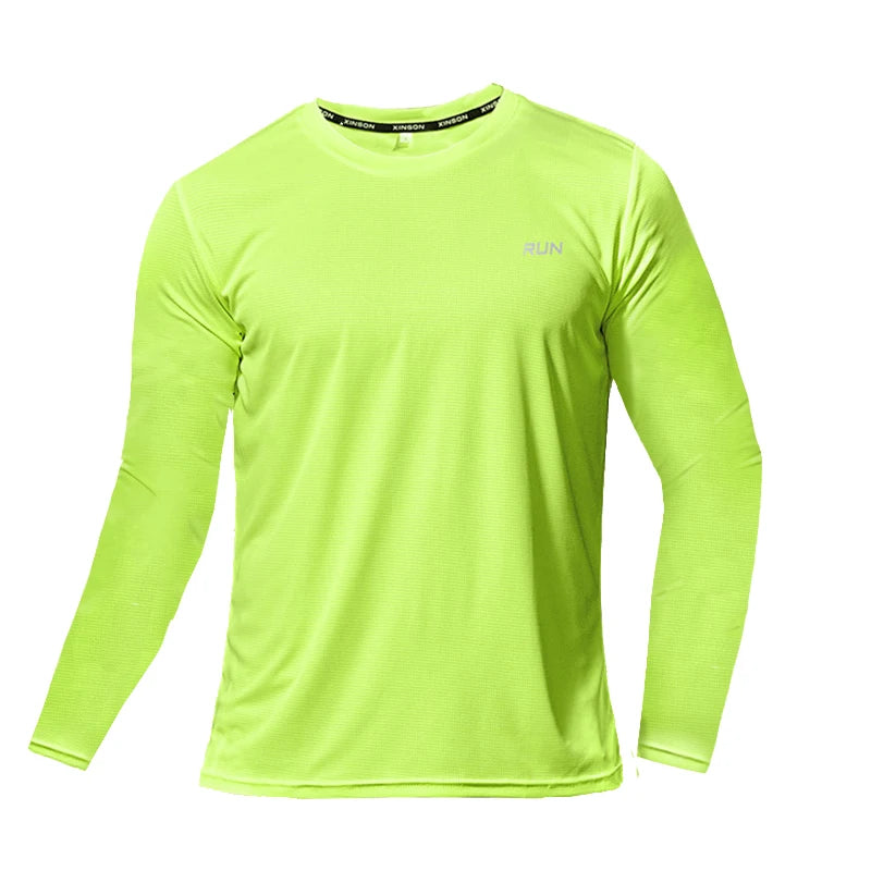 Men's Performance Long Sleeve Sports Shirt UV Sun Protection Breathable Athletic Tee for Fishing Hiking Running Outdoor Wear
