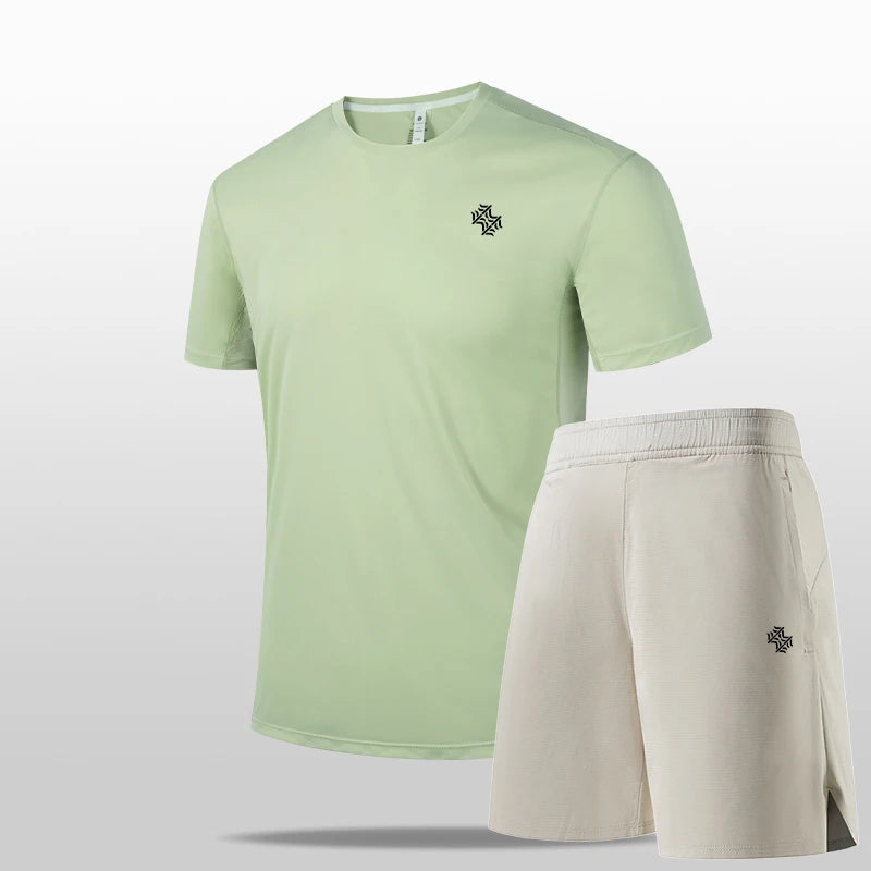 SBWL Summer 2026 Men's High-Quality Outdoor Sports Short-Sleeved Shorts Set for Daily Casual Beach Wear Tops