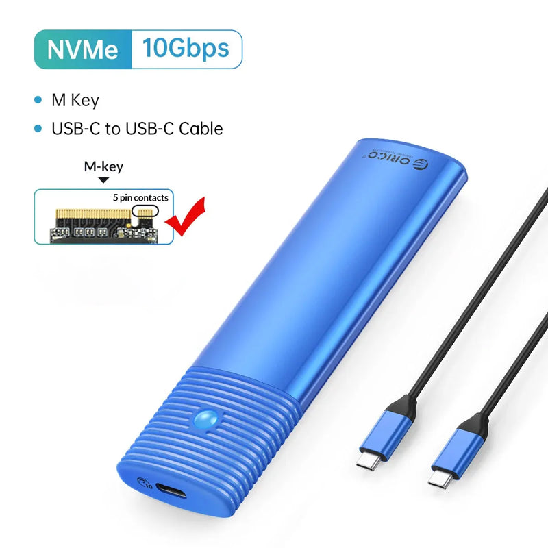 ORICO Portable M2 SSD Case NVME SATA Dual Protocol Tool Free M.2 SSD Enclosure External for NVME PCIE NGFF SATA SSD Disk Box