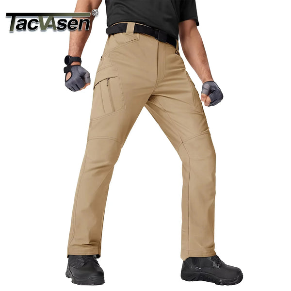 TACVASEN Summer Quick Dry Pants Men Stretch Fabric Cargo Pants Multi-Pockets Outdoor Trousers Lightweight Workout Hiking Pants