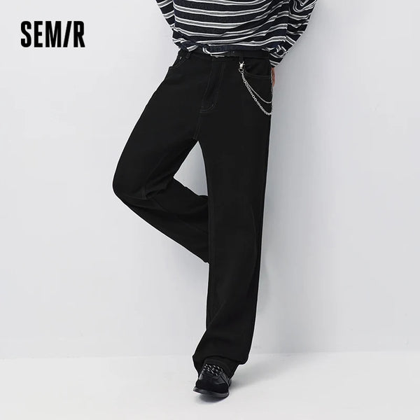 ខោខូវប៊យ Semir សម្រាប់បុរស រាងរលុង ជើងប៉ោង រចនាបថទំនើប ព័ត៌មានលម្អិតអំពីខ្សែសង្វាក់ ឆ្នាំ២០២៦ សម្លៀកបំពាក់ប្រចាំថ្ងៃរដូវរងាថ្មី រចនាបថធម្មតាសម្រាប់ទីក្រុង