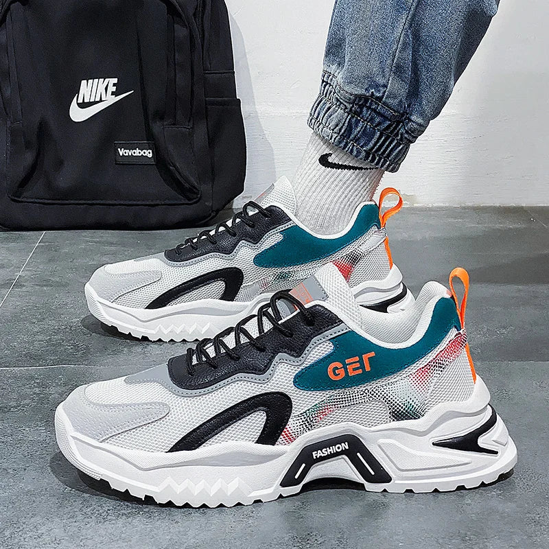 Men's Korean trend casual sports shoes four season soft sole non-slip comfortable outdoor running shoes fashion student sneakers