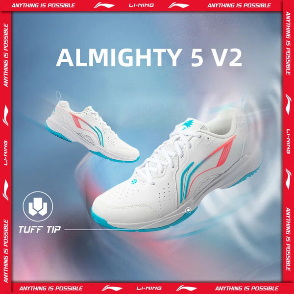 ស្បែកជើងវាយសី Li-Ning Unisex ALMIGHTY V 2.0 ទន់ ធន់នឹងការរអិល ងាយស្រួលពាក់ AYTU001